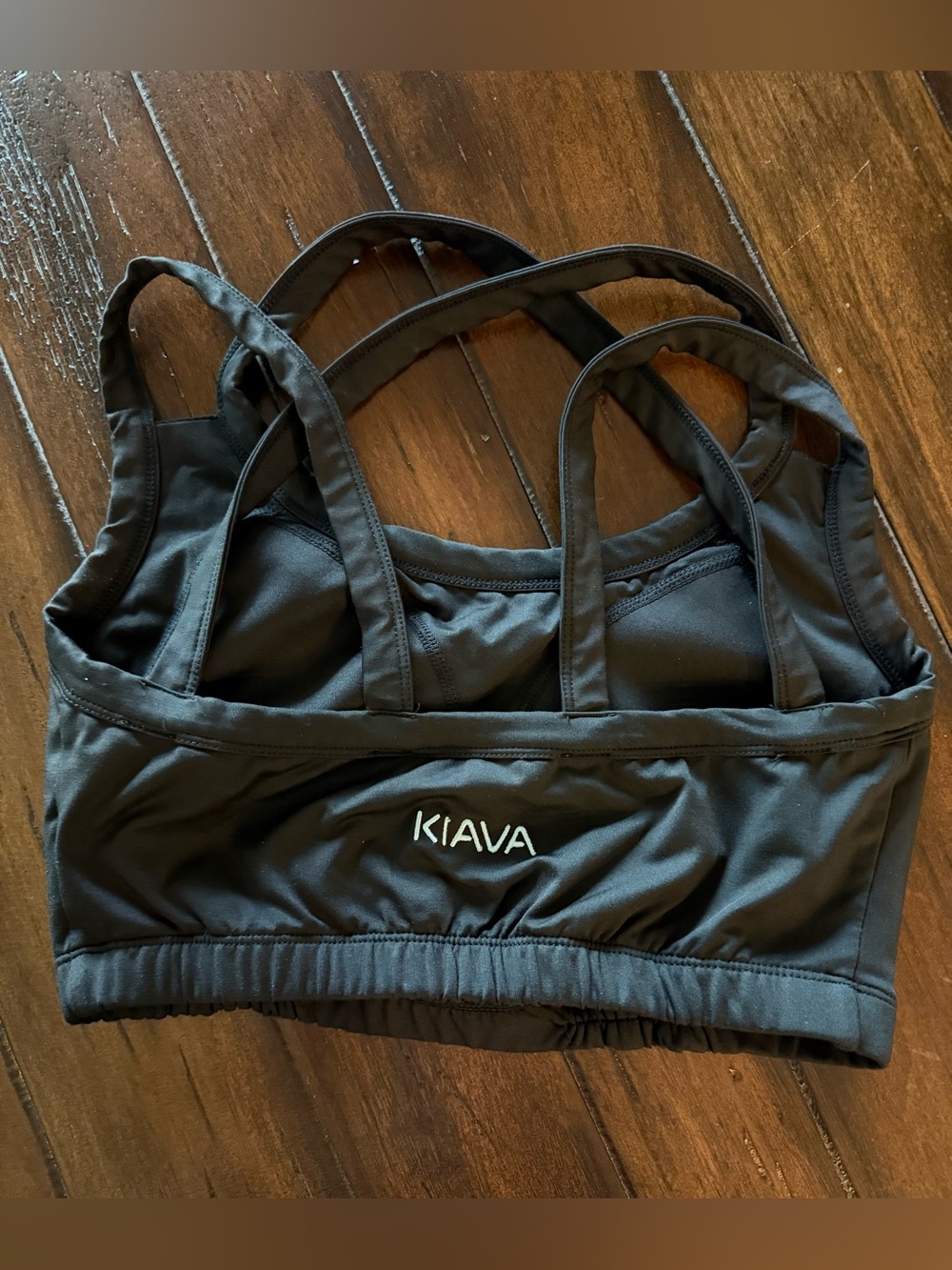 KIAVA Black Strappy Sports Bra Large